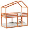 vidaXL Letto a Castello con Tetto Marrone Cera 90x190 cm Massello Pino