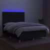 vidaXL Letto a Molle con Materasso e LED Nero 140x200 cm in Tessuto