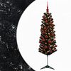 vidaXL Albero di Natale Artificiale Slim con Palline 150 cm 150 LED
