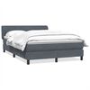 vidaXL Giroletto a Molle con Materasso Grigio Scuro 160x210 cm Velluto