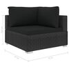 vidaXL Set Divani da Giardino 5 pz con Cuscini in Polyrattan Nero