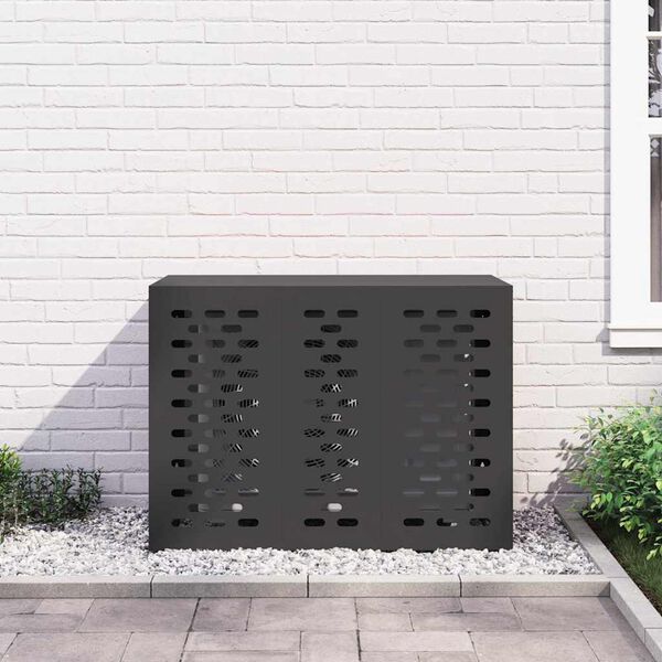 vidaXL Copertura per condizionatore d'aria Nero 110 x 50 x 80 cm