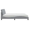 vidaXL Letto con Materasso Grigio Chiaro 200x200 cm in Tessuto