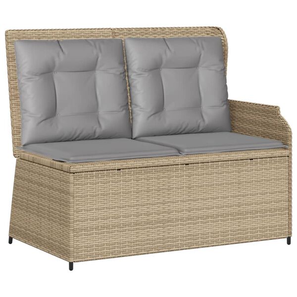 vidaXL Set Divani da Giardino 7 pz con Cuscini in Polyrattan Beige