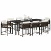 vidaXL Set da Pranzo per Giardino 9 pcs Marrone polyrattan
