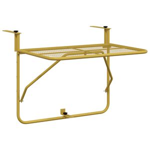 vidaXL Tavolo da Balcone Oro 60x40 cm in Acciaio