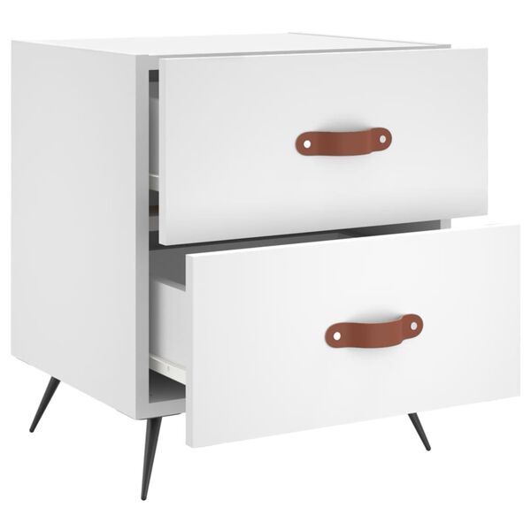 vidaXL Comodino Bianco 40x35x47,5 cm in Legno Multistrato