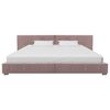 vidaXL Letto con Materasso Memory Foam Rosa Velluto 180x200 cm