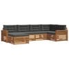 vidaXL Set di divani da esterno 6 pz Naturale e Antracite