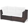 vidaXL Set Divani da Giardino 5 pz con Cuscini in Polyrattan Marrone