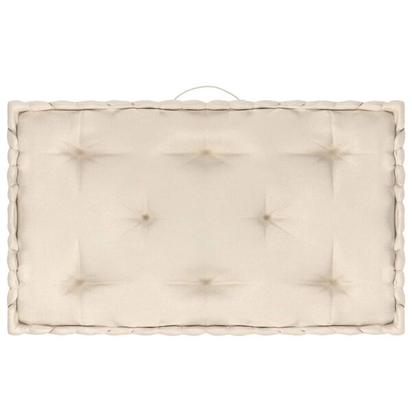 vidaXL Cuscini per Pallet e Pavimento 3 pz Beige in Cotone