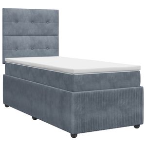 vidaXL Letto box spring con materasso Grigio Scuro 80 x 200 cm Velluto