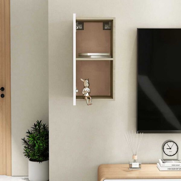 vidaXL Mobile TV Bianco Rovere Sonoma 30,5x30x60 cm Legno Multistrato