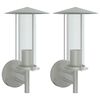 vidaXL Applique da Esterno 2 pz Argento in Acciaio Inossidabile