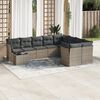 vidaXL Set Divano da Giardino 10 pz con Cuscini Grigio in Polyrattan