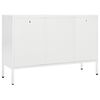 vidaXL Credenza Bianca 105x35x70 cm in Acciaio e Vetro Temperato