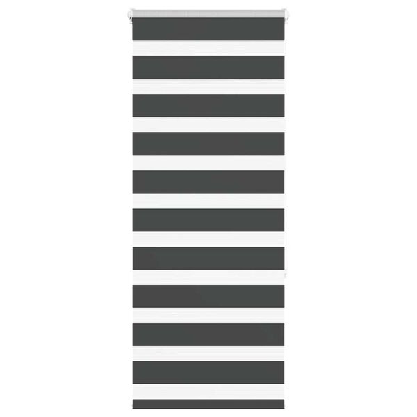 vidaXL Tenda a Rullo Zebra Nero Larghezza Tessuto 60,9 cm Poliestere