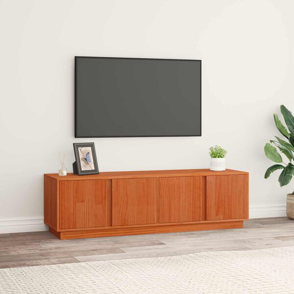 vidaXL Mobile TV Marrone Cera 140 x 40 x 40 cm Legno di pino massiccio