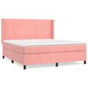 vidaXL Giroletto a Molle con Materasso Rosa 160x200 cm in Velluto