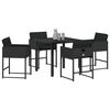 vidaXL Set da Pranzo per Giardino 5 pcs Nero polyrattan