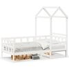 vidaXL Dormeuse con Tetto 80x200 cm Bianco in Legno Massello di Pino