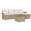 vidaXL Set Divano da Giardino 6 pz Beige polyrattan