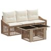 vidaXL Set Divano da Giardino 4 pz Beige e Bianco Crema polyrattan