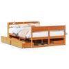vidaXL Letto senza Materasso Marrone Cera 135x190 cm in Legno di Pino