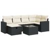 vidaXL Set Divani da Giardino con Cuscini 7pz Nero Polyrattan