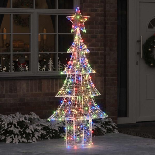 vidaXL Albero di Natale con 240 LED Multicolore 180 cm Acrilico