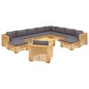 vidaXL Set Divani da Giardino 12 pz con Cuscini Legno Massello di Teak