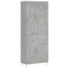 vidaXL Credenza Grigio Cemento 69,5x34x180 cm in Legno Multistrato