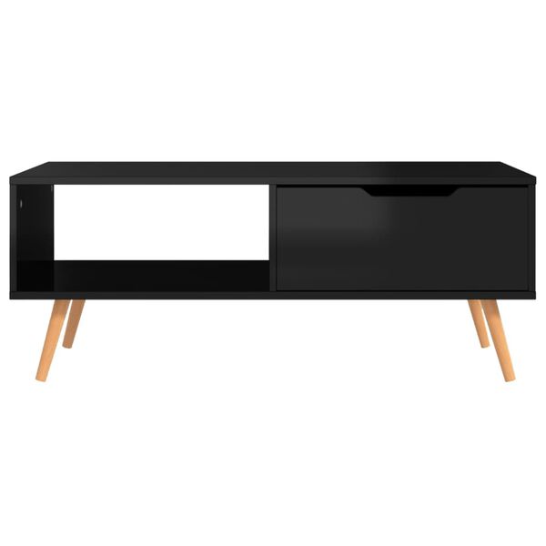 vidaXL Tavolino Salotto Nero Lucido 100x49,5x43 cm Legno Multistrato