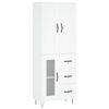 vidaXL Credenza Bianca 69,5x34x180 cm in Legno Multistrato