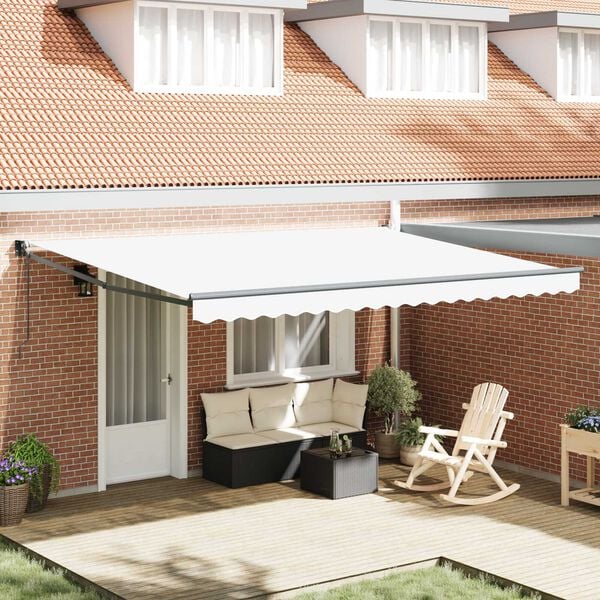 vidaXL Tenda da Sole Bianco 450 x 300 x 165 cm Poliestere e Metallo