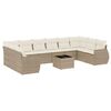 vidaXL Set Divani da Giardino 11 pz con Cuscini Beige in Polyrattan