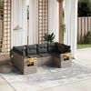 vidaXL Set Divano da Giardino 6 pz con Cuscini Grigio in Polyrattan