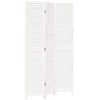 vidaXL Divisorio Ambienti 3Pannelli Bianco Retr&ograve; Legno Massello di Paulownia