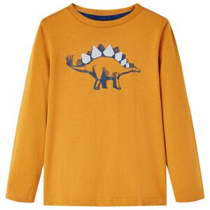 vidaXL Maglietta da Bambino a Maniche Lunghe Ocra Scuro 92
