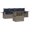 vidaXL Set Divani da Giardino 5 pz con Cuscini Grigio in Polyrattan