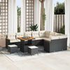 vidaXL Set Divano da Giardino 12 pcs Nero polyrattan