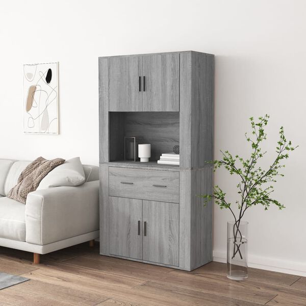 vidaXL Credenza Grigio Sonoma in Legno Multistrato