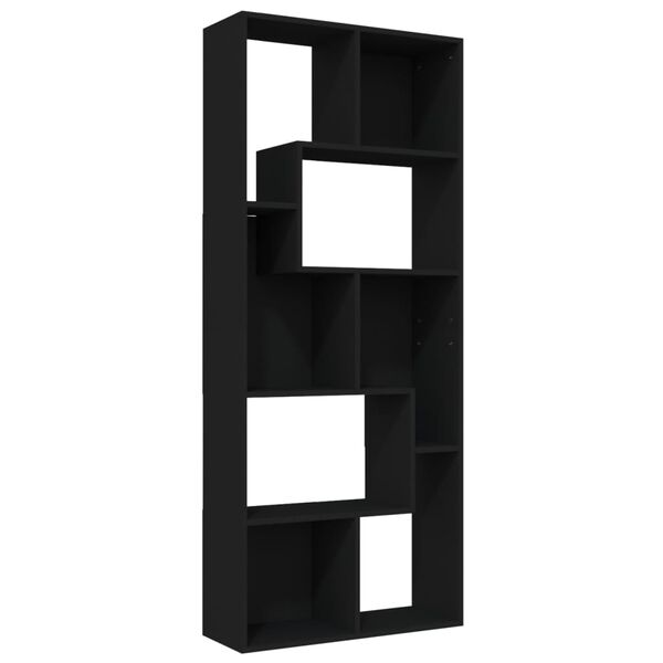 vidaXL Libreria Nera 67x24x161 cm in Legno Multistrato