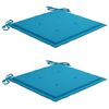 vidaXL Sedie da Giardino 2 pz con Cuscini Blu in Massello di Teak