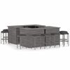 vidaXL Set Bar da Giardino 16 pz con Cuscini in Polyrattan Grigio
