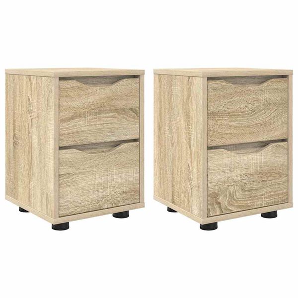 vidaXL Comodini con cassetto 2 pcs Rovere Sonoma 30,5 x 30 x 43 cm