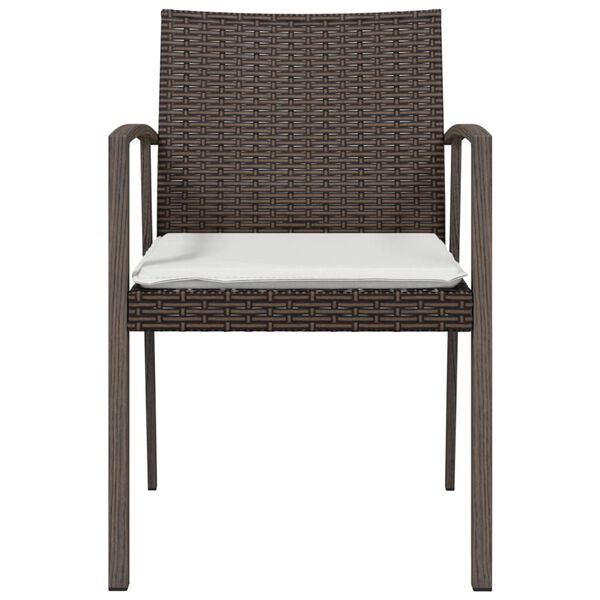 vidaXL Sedie Giardino con Cuscini 4pz Marroni 56,5x57x83 cm Polyrattan