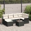 vidaXL Set Divano da Giardino con archiviazione 7 pcs Nero polyrattan