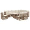 vidaXL Set Divano da Giardino 11 pcs Beige polyrattan
