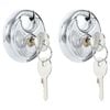 vidaXL Lucchetti Discus con Chiavi 2 pz Argento 7 x 2.4 x 7 cm